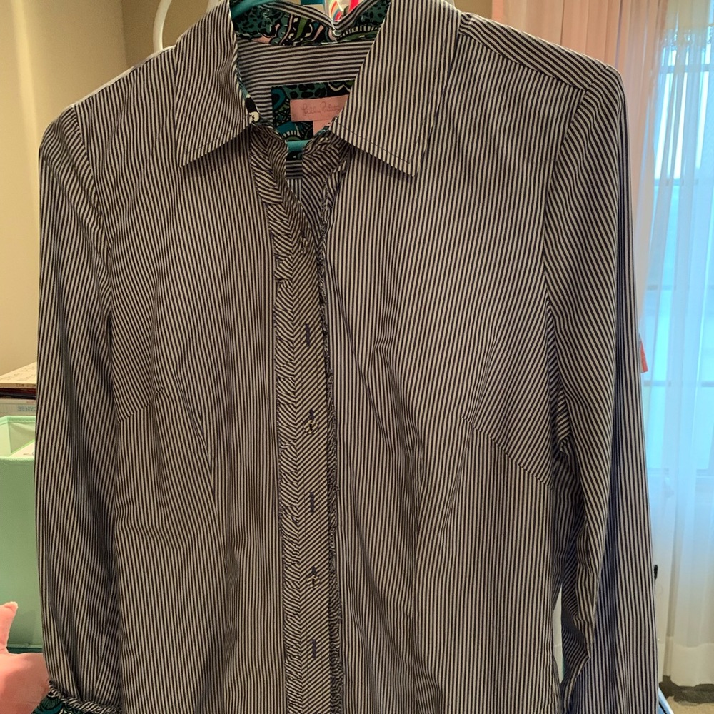 Lilly Pulitzer Dress Shirt with Print Cuffs